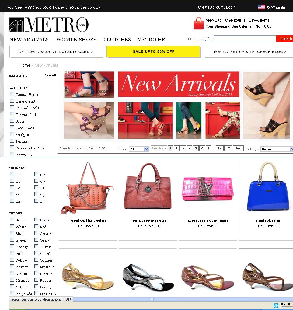 metro shoes online shop